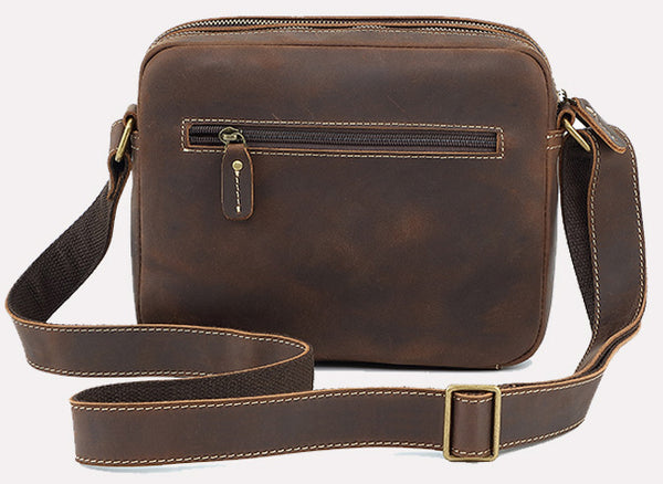 台灣李記皮具 李記 原創真皮手工 日系 瘋馬皮 耐磨郵差包D-212號原創手工真皮 皮件