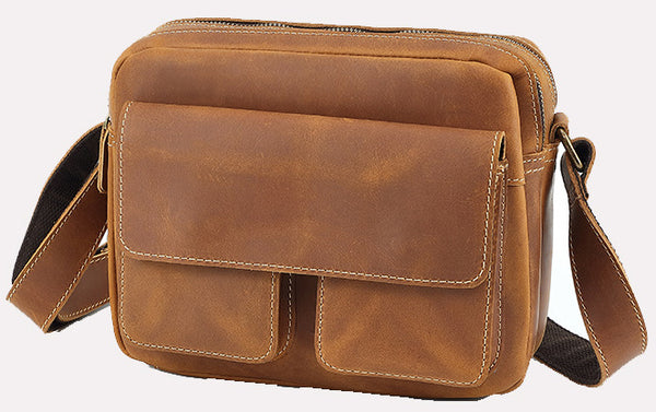 台灣李記皮具 李記 原創真皮手工 日系 瘋馬皮 耐磨郵差包D-212號原創手工真皮 皮件