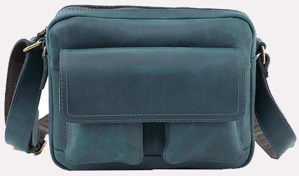 台灣李記皮具 李記 原創真皮手工 日系 瘋馬皮 耐磨郵差包D-212號原創手工真皮 皮件