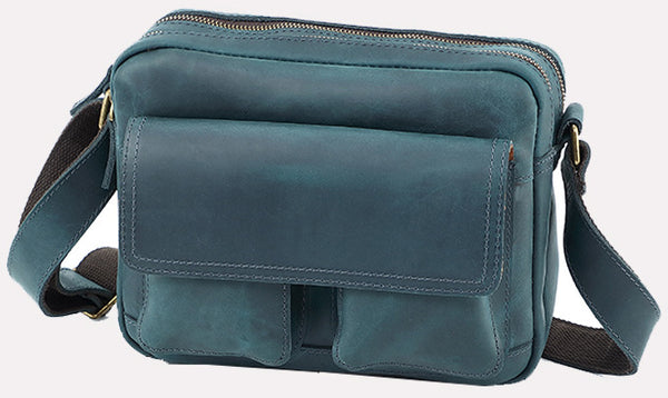 台灣李記皮具 李記 原創真皮手工 日系 瘋馬皮 耐磨郵差包D-212號原創手工真皮 皮件