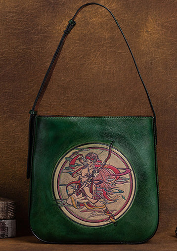 台灣李記皮具 李記 原創真皮手工 射手座エン壓花復古の單肩包D8109號原創手工真皮 皮件