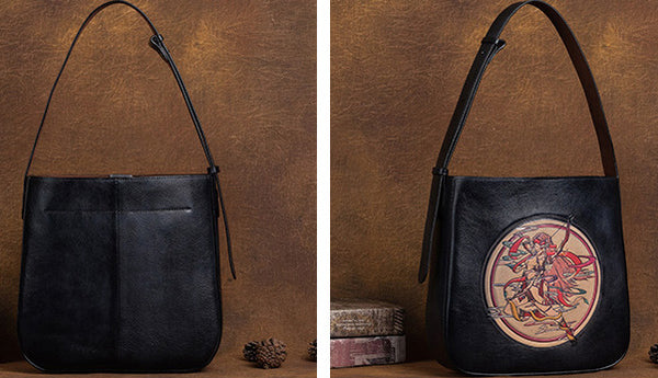 台灣李記皮具 李記 原創真皮手工 射手座エン壓花復古の單肩包D8109號原創手工真皮 皮件