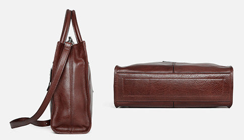 台灣李記皮具 李記 原創真皮手工 高級ッ質感 油蠟樹膏皮ペ托特包D8590號原創手工真皮 皮件