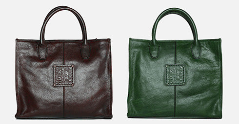 台灣李記皮具 李記 原創真皮手工 高級ッ質感 油蠟樹膏皮ペ托特包D8590號原創手工真皮 皮件