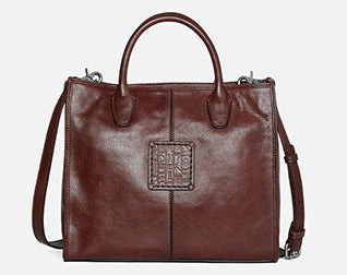 台灣李記皮具 李記 原創真皮手工 高級ッ質感 油蠟樹膏皮ペ托特包D8590號原創手工真皮 皮件