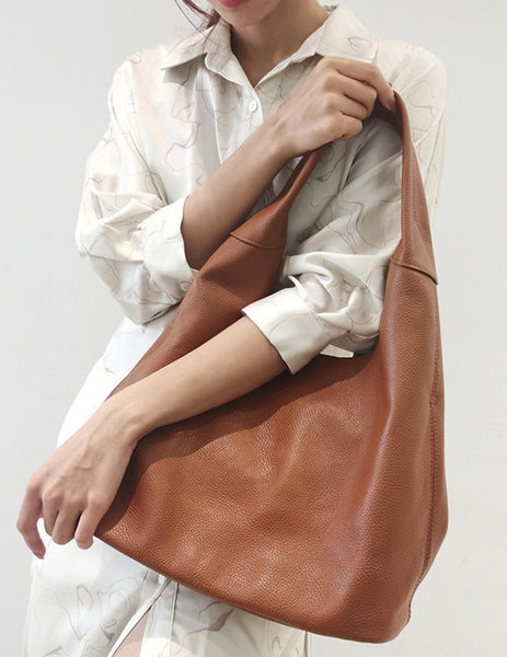 Taiwan Lee Kee Leather Goods Lee Kee original handmade genuine leather soft cowhide ット simple bucket-shaped tote bag No. F161 original handmade genuine leather leather goods