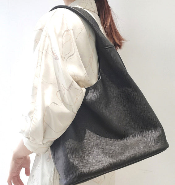 Taiwan Lee Kee Leather Goods Lee Kee original handmade genuine leather soft cowhide ット simple bucket-shaped tote bag No. F161 original handmade genuine leather leather goods
