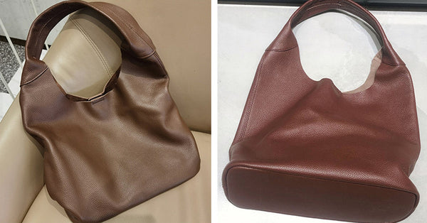 Taiwan Lee Kee Leather Goods Lee Kee original handmade genuine leather soft cowhide ット simple bucket-shaped tote bag No. F161 original handmade genuine leather leather goods