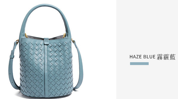 台灣李記皮具 李記 原創真皮手工 手編みバ無地の水桶包N1666號原創手工真皮 皮件