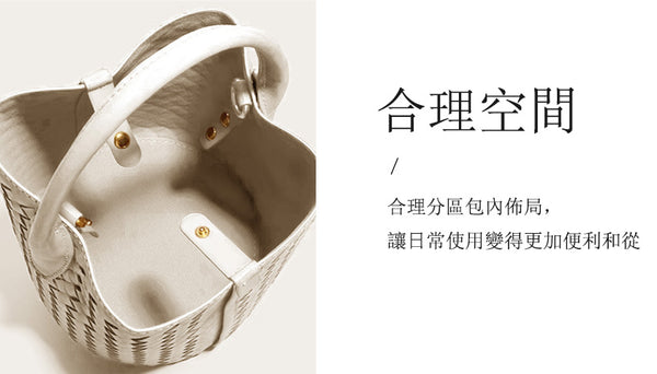 台灣李記皮具 李記 原創真皮手工 手編みバ無地の水桶包N1666號原創手工真皮 皮件