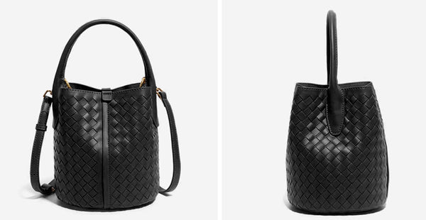 台灣李記皮具 李記 原創真皮手工 手編みバ無地の水桶包N1666號原創手工真皮 皮件