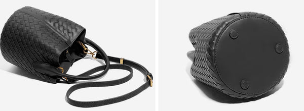 台灣李記皮具 李記 原創真皮手工 手編みバ無地の水桶包N1666號原創手工真皮 皮件