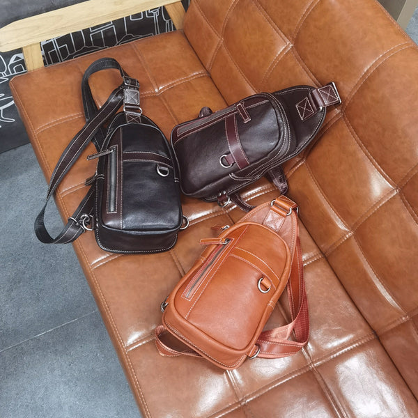 台灣李記皮具 李記 原創真皮手工 解放雙手 街頭 植鞣皮 隨身胸包R6281號原創手工真皮 皮件