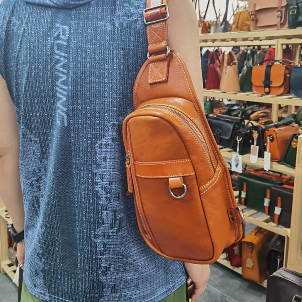 台灣李記皮具 李記 原創真皮手工 解放雙手 街頭 植鞣皮 隨身胸包R6281號原創手工真皮 皮件