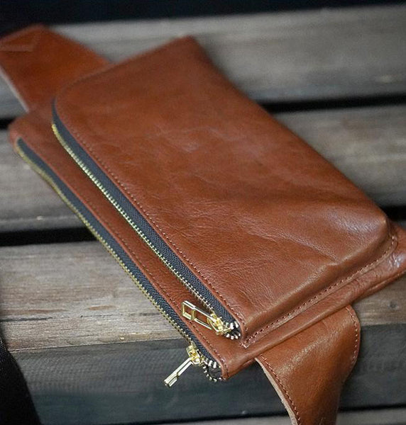 台灣李記皮具 李記 原創真皮手工 簡約Chest pack手機胸包 S002號原創手工真皮 皮件