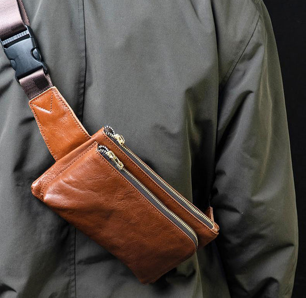 台灣李記皮具 李記 原創真皮手工 簡約Chest pack手機胸包 S002號原創手工真皮 皮件