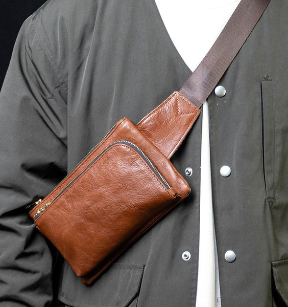 台灣李記皮具 李記 原創真皮手工 簡約Chest pack手機胸包 S002號原創手工真皮 皮件