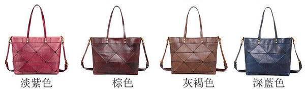 台灣李記皮具 李記 原創真皮手工 手作ハ本革レグ幾何拼接托特包cx01號原創手工真皮 皮件