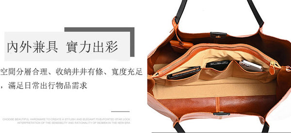 台灣李記皮具 李記 原創真皮手工 日系プ頭層牛革バッグ大容量托特包cx03號原創手工真皮 皮件