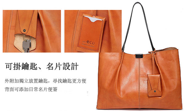 台灣李記皮具 李記 原創真皮手工 日系プ頭層牛革バッグ大容量托特包cx03號原創手工真皮 皮件