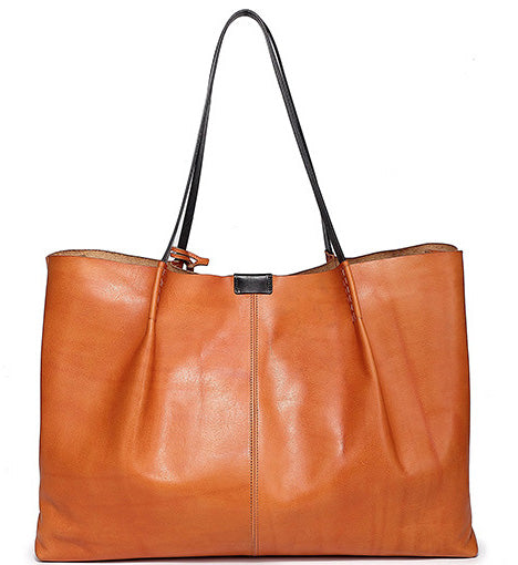 台灣李記皮具 李記 原創真皮手工 日系プ頭層牛革バッグ大容量托特包cx03號原創手工真皮 皮件