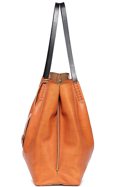 台灣李記皮具 李記 原創真皮手工 日系プ頭層牛革バッグ大容量托特包cx03號原創手工真皮 皮件