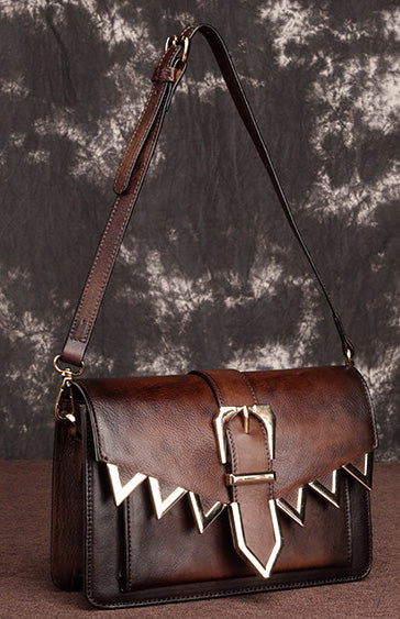 台灣李記皮具 李記 原創真皮手工 歐美 真皮 復古休閒方包i8053號原創手工真皮 皮件