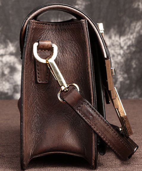 台灣李記皮具 李記 原創真皮手工 歐美 真皮 復古休閒方包i8053號原創手工真皮 皮件