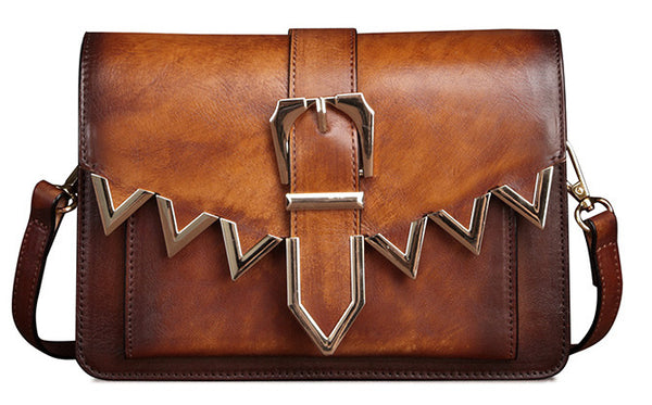 台灣李記皮具 李記 原創真皮手工 歐美 真皮 復古休閒方包i8053號原創手工真皮 皮件