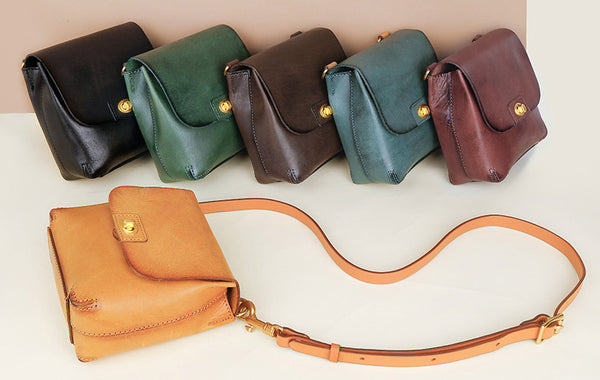 台灣李記皮具 李記 原創真皮手工 復古ッ植鞣牛革グ休閒小方包i8891號原創手工真皮 皮件