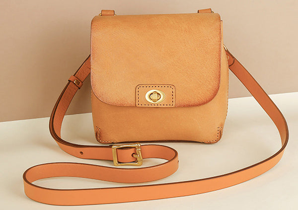 台灣李記皮具 李記 原創真皮手工 復古ッ植鞣牛革グ休閒小方包i8891號原創手工真皮 皮件