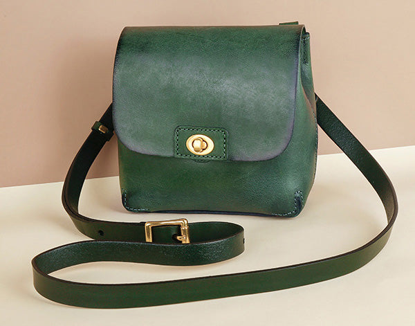 台灣李記皮具 李記 原創真皮手工 復古ッ植鞣牛革グ休閒小方包i8891號原創手工真皮 皮件