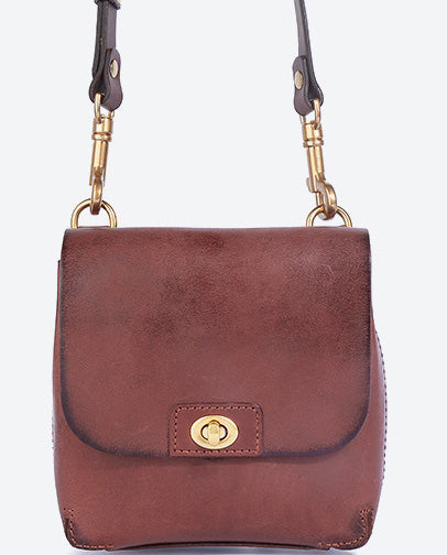 台灣李記皮具 李記 原創真皮手工 復古ッ植鞣牛革グ休閒小方包i8891號原創手工真皮 皮件