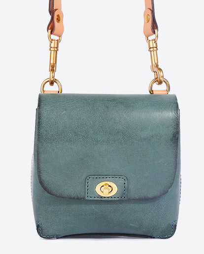 台灣李記皮具 李記 原創真皮手工 復古ッ植鞣牛革グ休閒小方包i8891號原創手工真皮 皮件