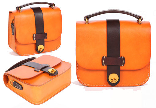 台灣李記皮具 李記 原創真皮手工 本革ッグ小方形バ拉鏈式小包j024號原創手工真皮 皮件