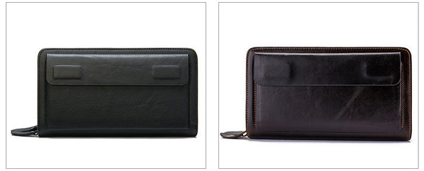 Taiwan Lee Kee Leather Goods Lee Kee Original Handmade Leather Long Style Single/Double Layer Middle Layer Zipper Wallet No. 9069 First Layer Cowhide Bag Leather Original Handmade Leather Leather Goods