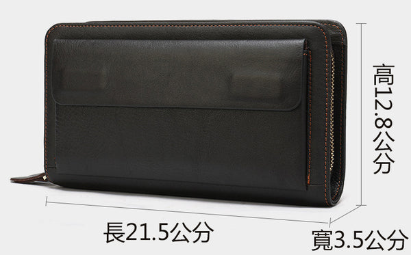 Taiwan Lee Kee Leather Goods Lee Kee Original Handmade Leather Long Style Single/Double Layer Middle Layer Zipper Wallet No. 9069 First Layer Cowhide Bag Leather Original Handmade Leather Leather Goods