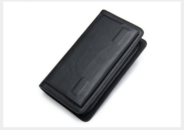 Taiwan Lee Kee Leather Goods Lee Kee Original Handmade Leather Long Style Single/Double Layer Middle Layer Zipper Wallet No. 9069 First Layer Cowhide Bag Leather Original Handmade Leather Leather Goods