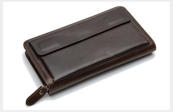 Taiwan Lee Kee Leather Goods Lee Kee Original Handmade Leather Long Style Single/Double Layer Middle Layer Zipper Wallet No. 9069 First Layer Cowhide Bag Leather Original Handmade Leather Leather Goods
