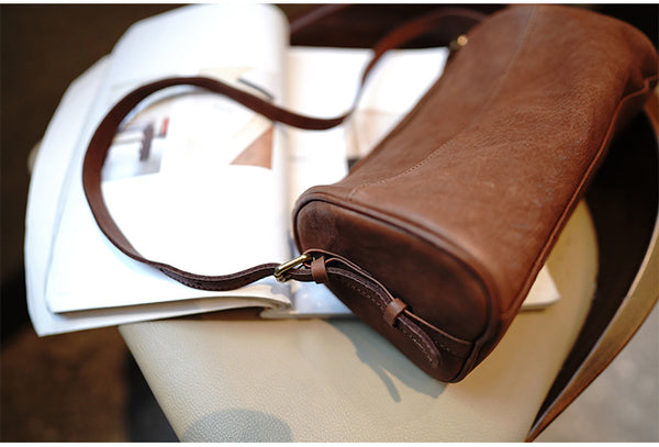 Taiwan Lee Kee Leather Goods Lee Kee Original Leather Handmade Leather Workshop Waki's Bag Boston Bag No. M4411 First-layer Cowhide Bag Leather Original Handmade Leather Leather Goods