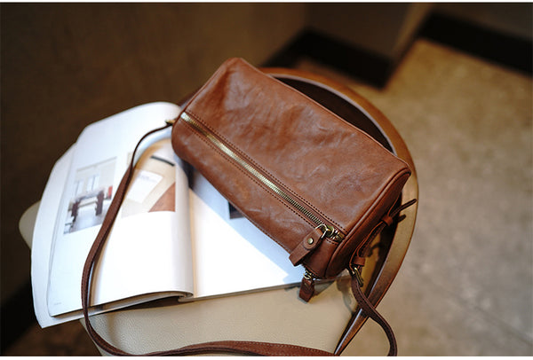 Taiwan Lee Kee Leather Goods Lee Kee Original Leather Handmade Leather Workshop Waki's Bag Boston Bag No. M4411 First-layer Cowhide Bag Leather Original Handmade Leather Leather Goods