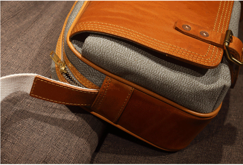 Taiwan Lee Kee Leather Goods Lee Kee original genuine leather handmade pepper and salt messenger bag No. 9939 first layer cowhide bag leather original handmade genuine leather leather goods