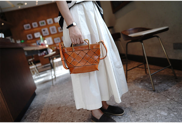 Taiwan Lee Kee Leather Goods Lee Kee original handmade leather geometric mold hand tote bag トート M2016 first layer cowhide bag leather original handmade leather leather goods