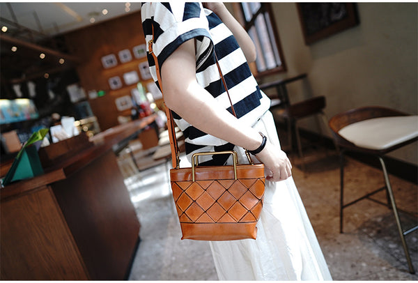 Taiwan Lee Kee Leather Goods Lee Kee original handmade leather geometric mold hand tote bag トート M2016 first layer cowhide bag leather original handmade leather leather goods