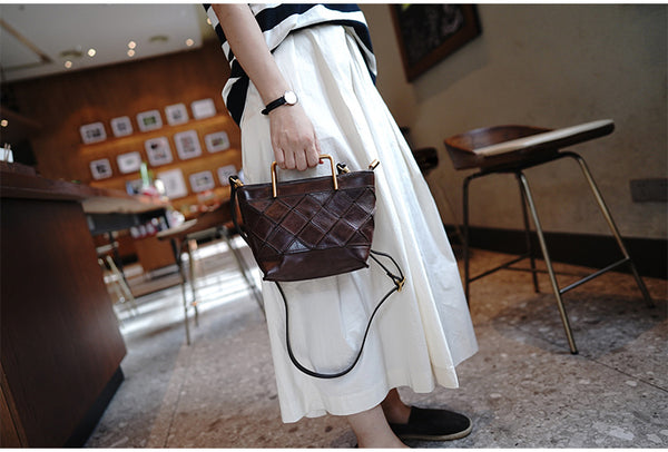 Taiwan Lee Kee Leather Goods Lee Kee original handmade leather geometric mold hand tote bag トート M2016 first layer cowhide bag leather original handmade leather leather goods