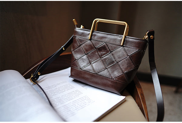 Taiwan Lee Kee Leather Goods Lee Kee original handmade leather geometric mold hand tote bag トート M2016 first layer cowhide bag leather original handmade leather leather goods