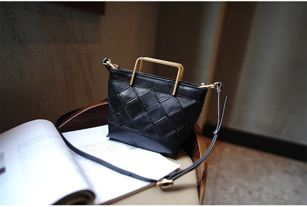 Taiwan Lee Kee Leather Goods Lee Kee original handmade leather geometric mold hand tote bag トート M2016 first layer cowhide bag leather original handmade leather leather goods