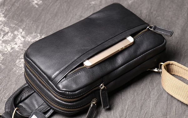 Taiwan Lee Kee Leather Goods Lee Kee original handmade genuine leather cool oil leather shoulder bag/chest bag No. 9843 first layer cowhide bag leather original handmade genuine leather leather goods