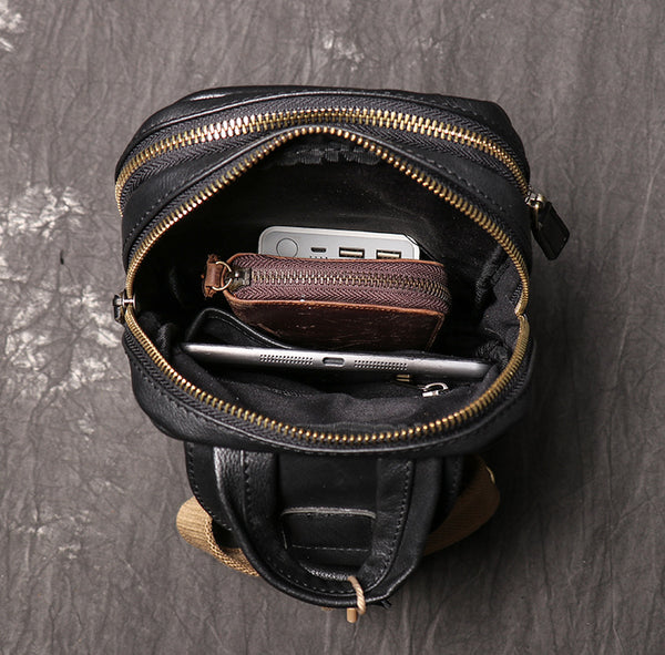 Taiwan Lee Kee Leather Goods Lee Kee original handmade genuine leather cool oil leather shoulder bag/chest bag No. 9843 first layer cowhide bag leather original handmade genuine leather leather goods