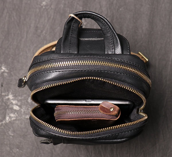 Taiwan Lee Kee Leather Goods Lee Kee original handmade genuine leather cool oil leather shoulder bag/chest bag No. 9843 first layer cowhide bag leather original handmade genuine leather leather goods